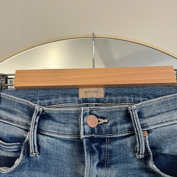 MOTHER Mid Rise Dazzle Ankle Fray in Riding the Cliffside Blue Jeans - Picture 5 of 12